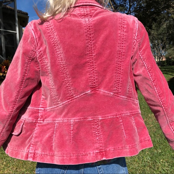 Tommy Hilfiger Velvet Hot Pink Blazer 90’s size M - Picture 3 of 7